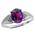 thumbnail image 2 of Star K � Oval 9x7 Genuine Rhodolite trillion miracle setting wide band Ring, 2 of 9