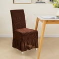 thumbnail image 6 of Wooowa Full Coverage Jacquard Chair Covers - Thick Stretch One-Piece Dining Chair Slipcovers with Ruffled Hem, Ideal for Hotels & Homes, 6 of 6