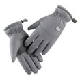 thumbnail image 3 of PMVFHDE Men Women Winter Thermal Windproof Touchscreen Gloves, for Outdoor Riding Skiing Travel Cold Weather Grey，One Size, 3 of 9