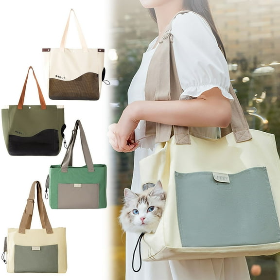PPgejGEK Pet Sling Carrier Bag Canvas Portable One Shoulder Warm Outgoing Tote for Small Dogs Cats Outdoor Travel Secure Cozy Fashionable Spring Carrier