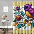 thumbnail image 2 of Awypu Multi Color Purple Cuckoo Birds Floral - Birdy Style Waterproof Shower Curtain for Bathroom Decoration White, 2 of 7