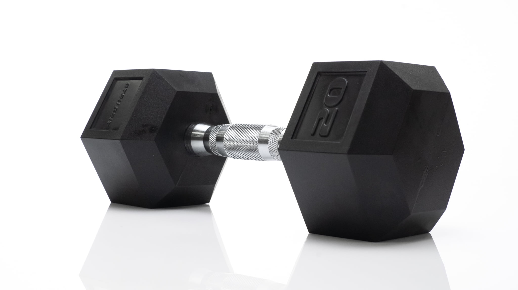 Tru Grit Fitness 5lb Black Rubber Hex Dumbbell, Pair 