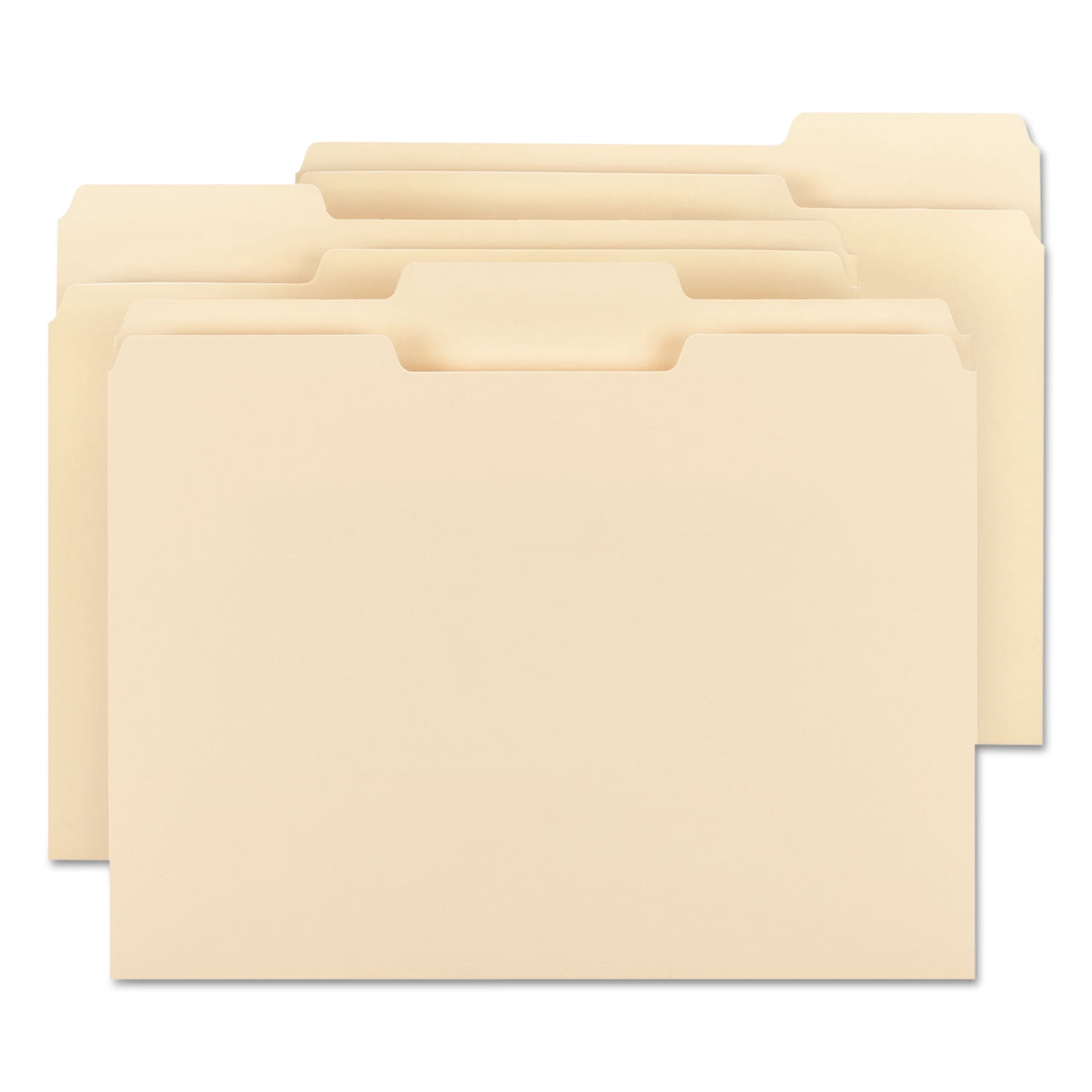 Smead 10338 Antimicrobial One-Ply File Folders, 1/3 Cut Top Tab, Letter, Manila, 100/Box
