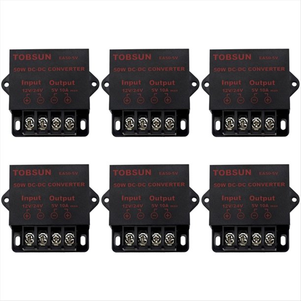 6X 24V / 12V una 5V 10A 50W Coche LED Pantalla de Publicidad Fuente de Alimentación Convertidor DC Transformador