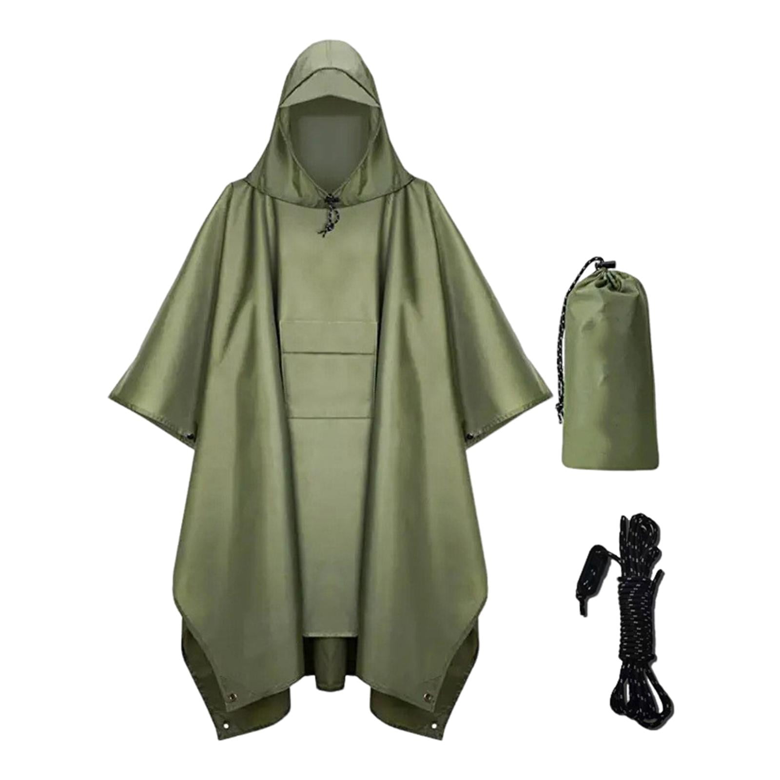 Hooded Rain Poncho Waterproof Portable Reusable Pullover