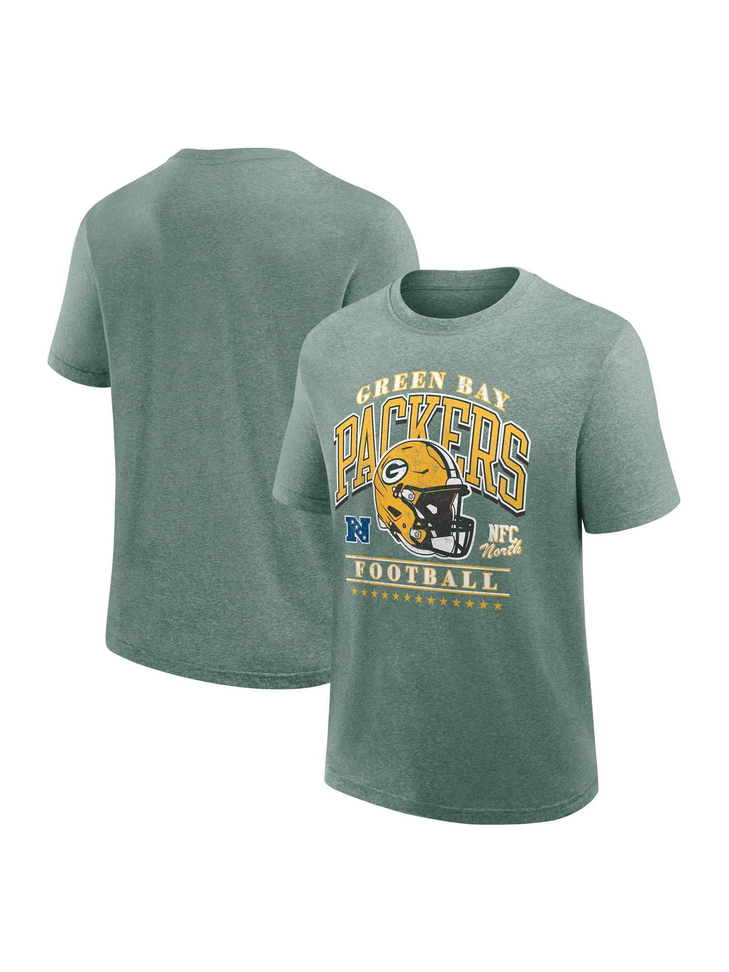 NFL Green Bay Packers Men's Synthetic Green Heather Short Sleeve T-Shirt