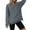 Dark Gray, variant on HongQid Women's Casual Sweatshirts Crewneck Long Sleeve Fuzzy Fleece Jackets Side Slit Midweight Pullover Fall Fashion