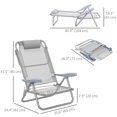thumbnail image 3 of Outsunn Ensemble de 2 Chaises de Pêche, Chaises de Camping pour l'Extérieur, Gris Pâle, 3 of 10