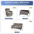 thumbnail image 3 of Jentlehouse 4 Piece Patio Conversation Set with Swivel Gliders and Coffee Table, Outdoor Wicker Sectional Sofa Sets with 6 in Thickness Cushions, Gray Wicker/Gray Cushions, 3 of 13