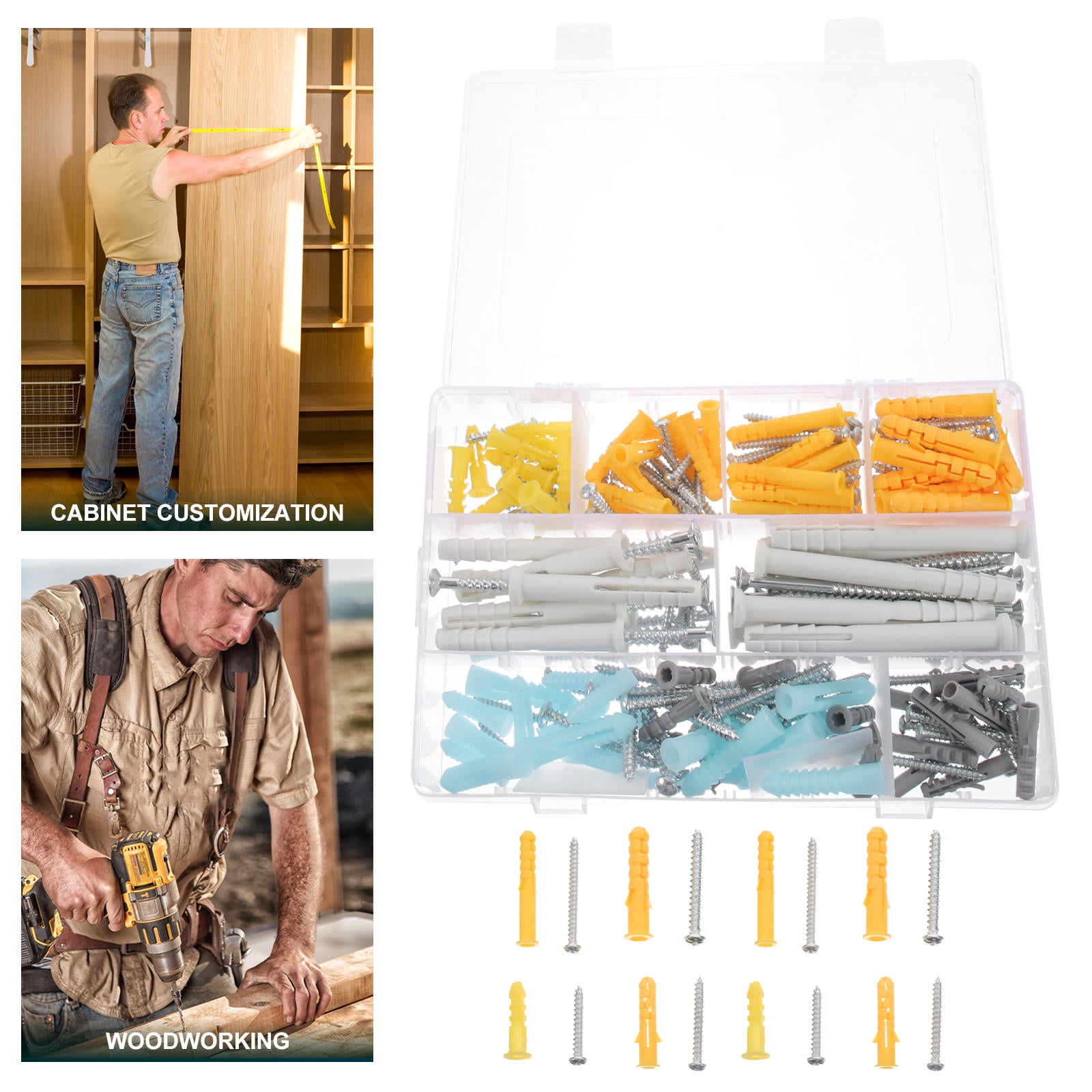 FENGGUIQU Concrete Wall Anchors and Screws Kit, Assorted Colors, Fasteners for Home Improvement and Projects