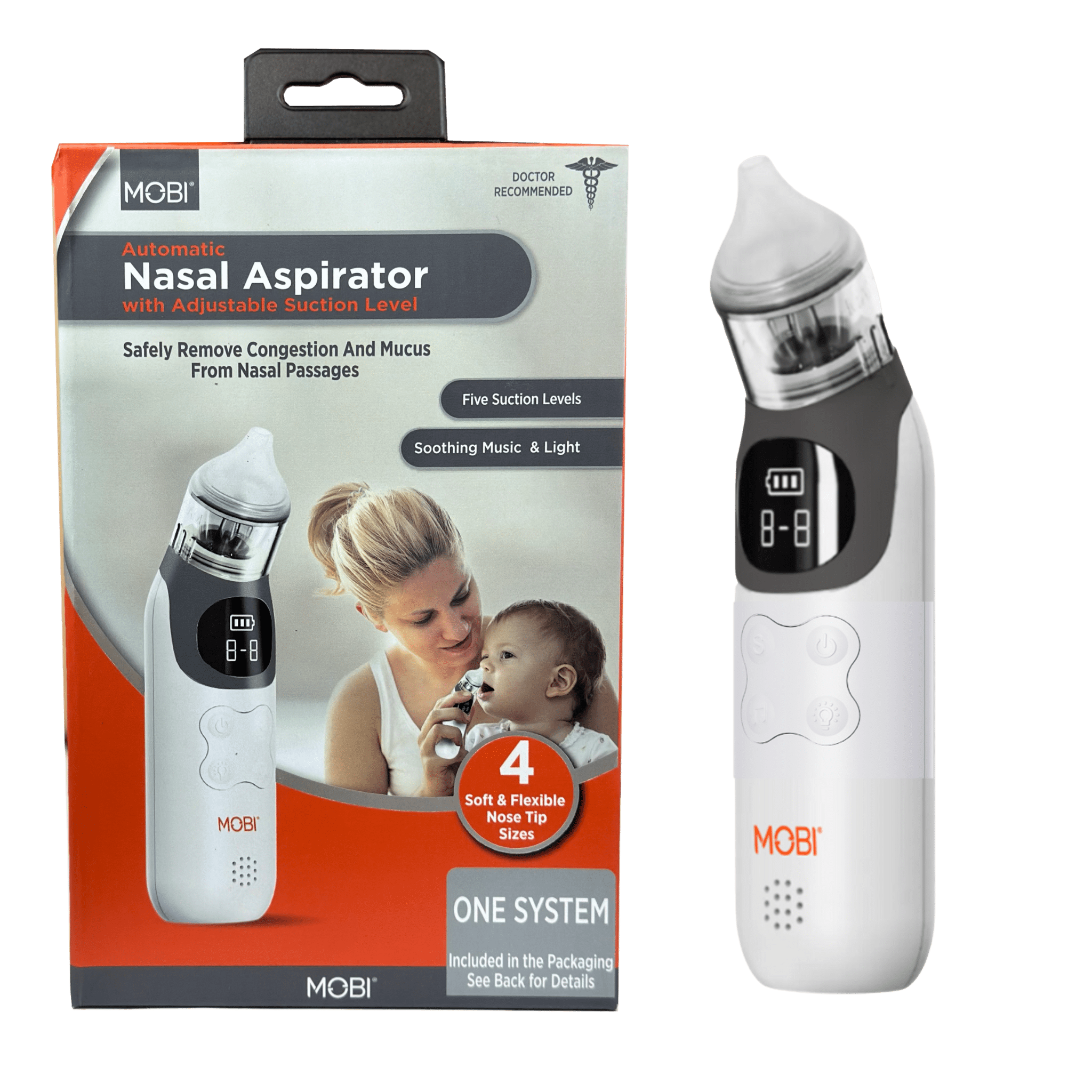Nasal Aspirator with Adjustable Suction, Nightlight & Lullabies for Babies