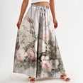 thumbnail image 4 of WTOBBY Women's Floral Print High Waist Wide Leg Palazzo Pants Casual Flowy with Pocket,Beach Trousers Great for Summer Festivals, Outdoor Concerts and Warm Weather Celebrations,Pink S, 4 of 4