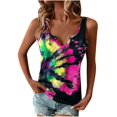 thumbnail image 1 of Birdeem Womens Printed and Painted V-Neck Open Sleeveless Floral Print Top, 1 of 6