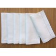 thumbnail image 1 of Servilletas de cena con costura de dobladillo de lino blanco, juego de 6 servilletas de tela de lino 100% con vainica de escalera de 20.0 x 20.0 in., 1 of 5
