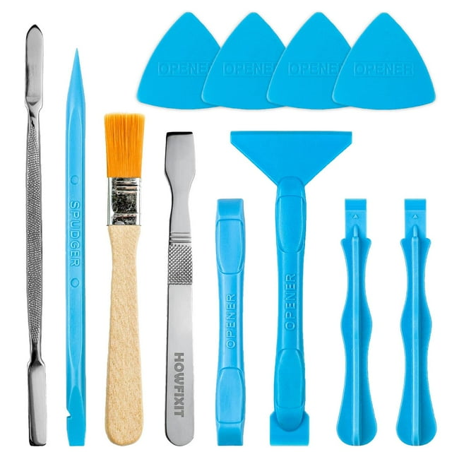Kit de Herramientas de Apertura HowFixit Negro con Spudgers ESD y Cepillo Antiestático para Desmonta