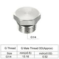 thumbnail image 3 of Uxcell G1/4 Male Plug Stainless Steel Thread Hex Head Socket Pipe Fitting with Sealing Rubber Ring, 3 of 5
