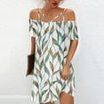 thumbnail image 2 of Moda mujer casual sexy hombro frío impresión verano manga corta vestido Fridja  bnh737, 2 of 4