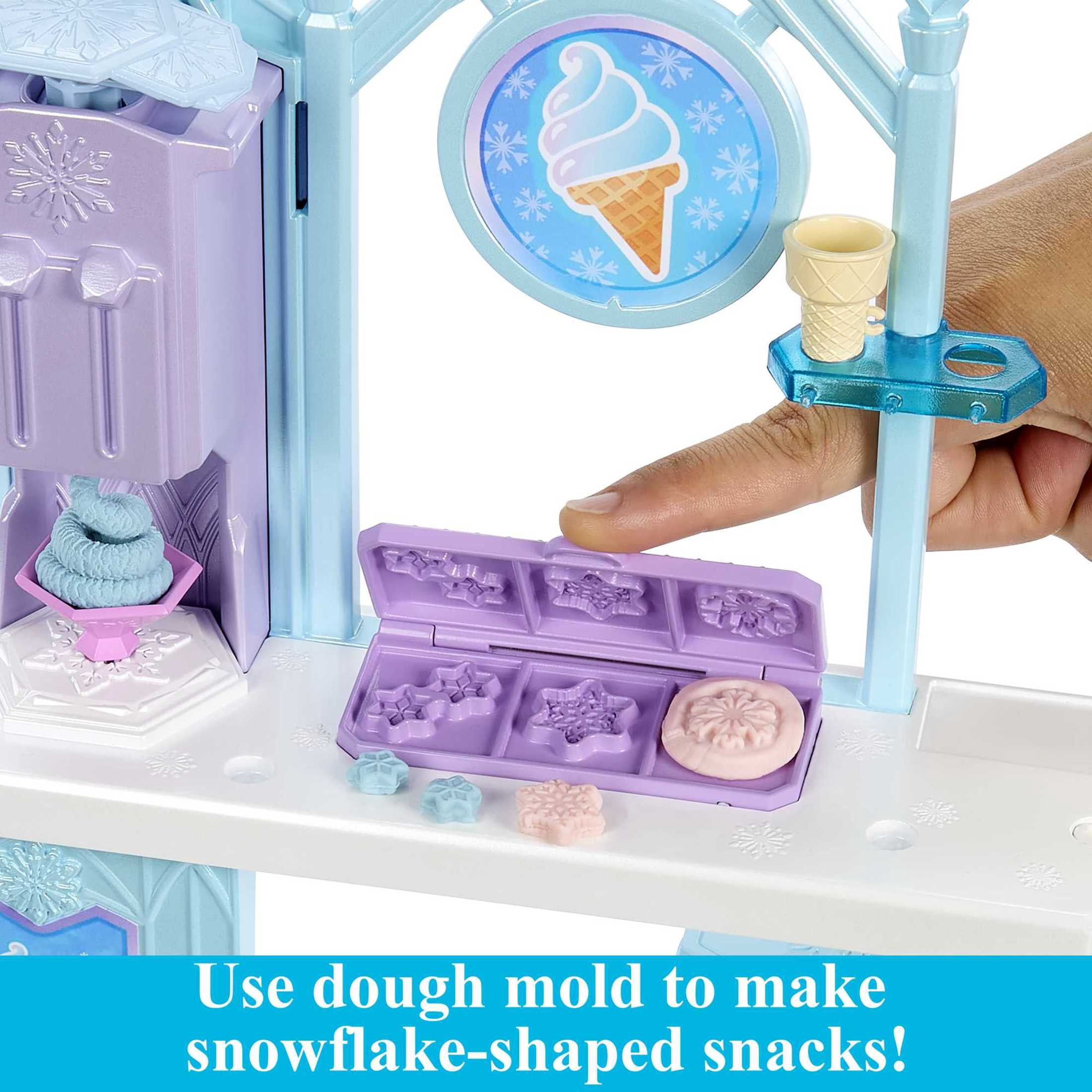 Disney Frozen Toys, Elsa & Olaf’s Frozen Desserts Playset with 2 Colors Dough, 10+ Play Pieces