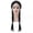 Black middle parting, variant on Halloween Double Ponytail Braided Wig for Women, Lolita Cosplay Costume Party Hair