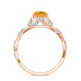 thumbnail image 3 of Vine Art Leaf Style Moissanite Ring Oval Shaped Citrine Engagement Ring in Sterling Silver/ Rose Gold Plated Engraved Promise Wedding Band Ring November Birthstone Jewelry, Ring Size 7, 3 of 8
