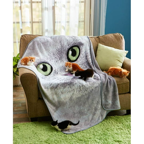 Cozy Kitten Fleece Throw