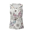 thumbnail image 4 of Xecao Vintage Butterflies print women's scoop neck, loose-fit workout tank tops for the gym., 4 of 9