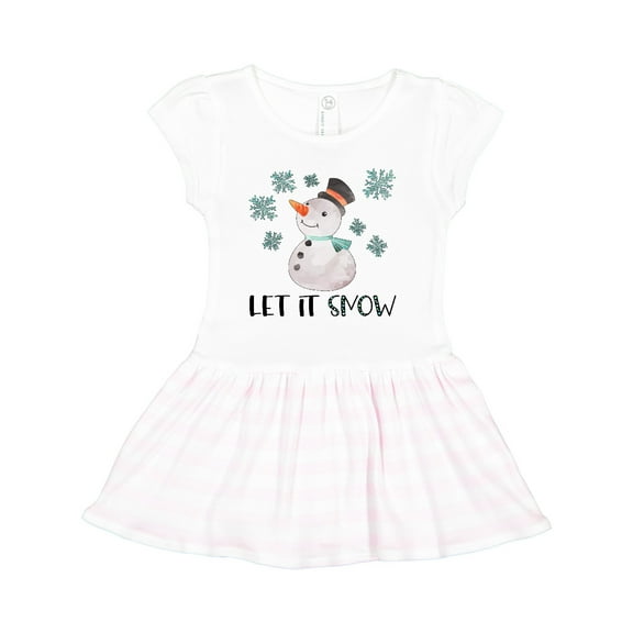 Inktastic Let It Snow Cute Snowman in Hat and Scarf Girls Toddler Dress