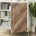 thumbnail image 6 of BELLEZE Accent Chest, Sideboard Buffet Cabinet with Doors & Shelves, Kitchen Storage Cabinet, Modern Accent Cabinet for Entryway, Living Room, or Bedroom, Storage Credenza - Harper (Rustic Oak), 6 of 7