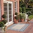 thumbnail image 3 of Safavieh Courtyard Regent Oriental Indoor/Outdoor Area Rug, Natural/Blue, 4' x 5'7", 3 of 10