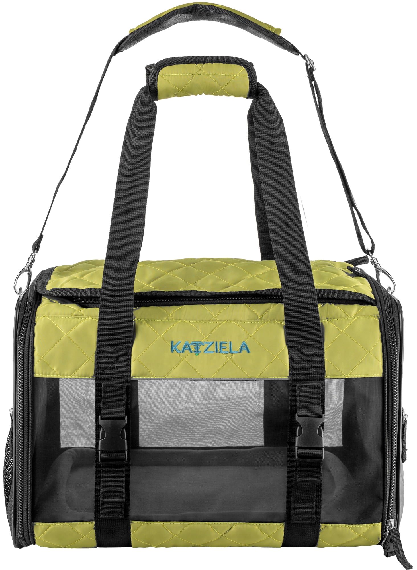 Katziela Deluxe Quilted Airline Approved Pet Dog & Cat Carrier for