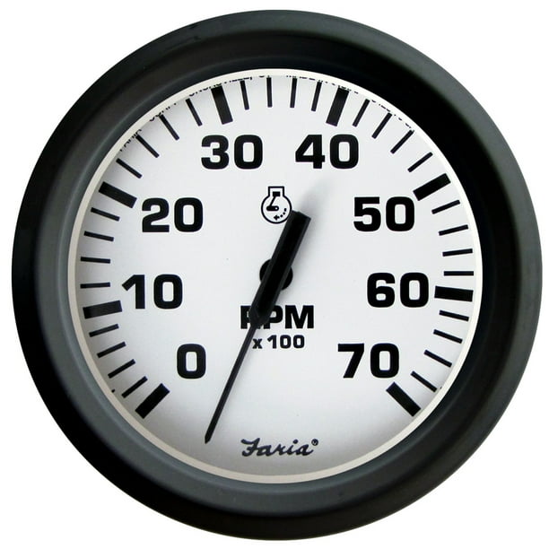 Faria Euro 4" Gauge, 7000RPM Tachometer, All Outboard