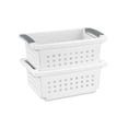 thumbnail image 5 of Sterilite Small Stacking Basket, Open Top Storage Bin with Handles, 8 Pack, White, 5 of 9