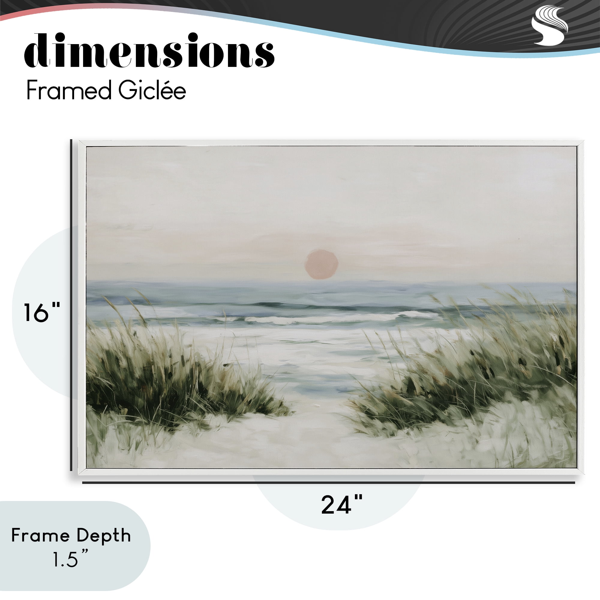Stupell Industries Coastal Dunes with Wild Beach Grass White Framed Giclee Art, design by Chromatic Storm Studio
