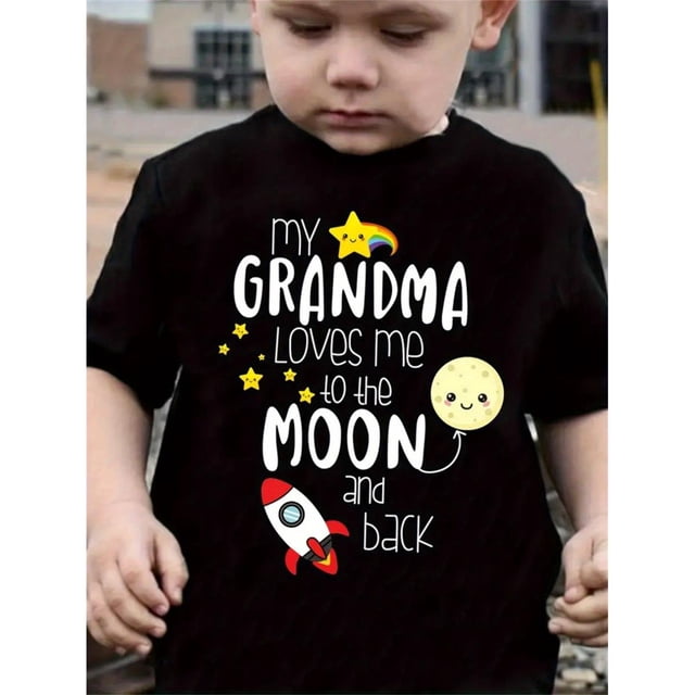 T-Shirt de Famille Assorti pour Garçons avec Imprimé Lettre, avec un Design Graphique Unique et Mignon à Col Rond