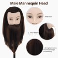 thumbnail image 2 of Cabeza de Maniquí Masculina Neverland 20 cm con Cabello y Barba Marrón, 2 of 9
