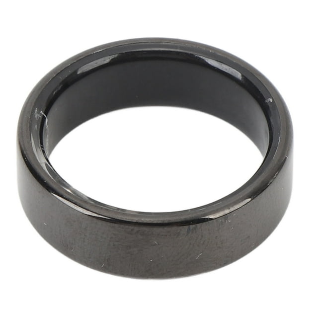 Bague de Suivi de Condition Physique, Acier Inoxydable 5.1 Compteur de Pas Recharge Magnétique IP68 Résistante à l'Eau Bague de Santé Intelligente avec Application pour la Course pour Hommes 17.3mm / 0.68 Po,18.1mm