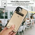 thumbnail image 4 of Crossbody Phone Case for iPhone 13 Pro(6.1") 2021, Allytech PU Leather Back Card Holder Detachable Lanyard Adjustable Strap Drop Protection Purse Slim Bag Case for iPhone 13 Pro 2021, Gold, 4 of 6