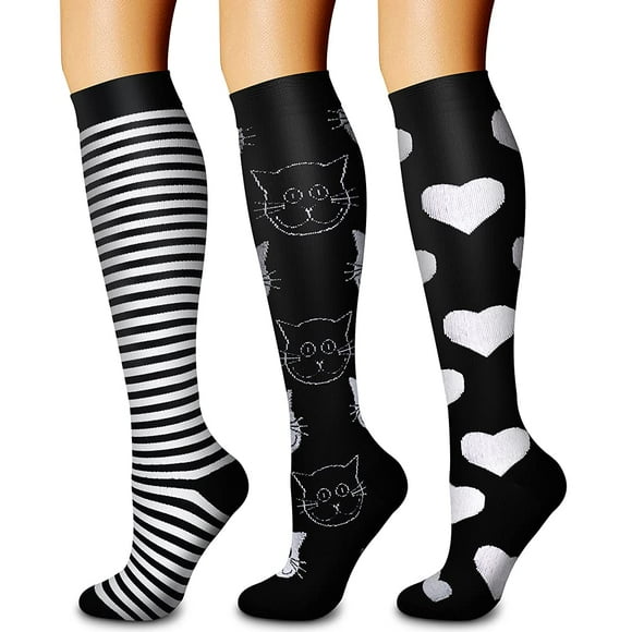 Calcetines de compresión CHARMKING Circulation de 15 a 20 mm Hg (3 pares)