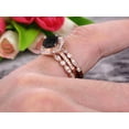 thumbnail image 5 of Black Diamond Moissanite Engagement Ring On Solid 14k Rose gold 7mm Cushion Cut 3.05 Carat Trio Set Anniversary Ring Vintage Looking Halo, 5 of 5