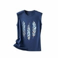thumbnail image 5 of Womens Tank Tops Summer Sleeveless Shirts Fashion Graphic Feather Printed Tunic Loose Fit Vest Tops Holiday Shirts, 5 of 6