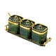 thumbnail image 1 of Contenedores de aperitivos con bandeja seca y soporte organizador, caja de condimentos de cocina Verde 3 rejillas, 1 of 9