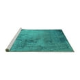 thumbnail image 2 of Ahgly Company Machine Washable Indoor Round Oriental Turquoise Blue Industrial Area Rugs, 3' Round, 2 of 4