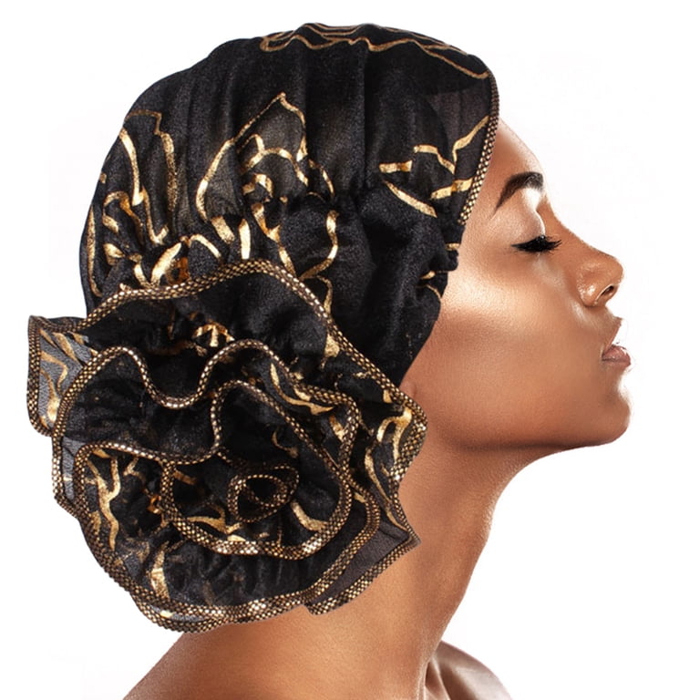 Gold Floral Jacquard Turban Headwrap Amazon.com: Turban Head Wraps for Black Women Diamond  main image 4