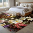 thumbnail image 4 of 5'x7' Area Rugs for Living Room Bedroom, Easter Washable Rug Carpet Runner Indoor Outdoor, Spring Watercolor Eggs Flowers Leaf Plant Non Slip Floor Mats Area Rug for Kitchen, Nursery, 4 of 8