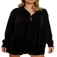 thumbnail image 2 of Women Casual 2 Pcs Clothes Set Solid Color Ruched Long Sleeve Button Down Shirts with Shorts Suit, 2 of 9
