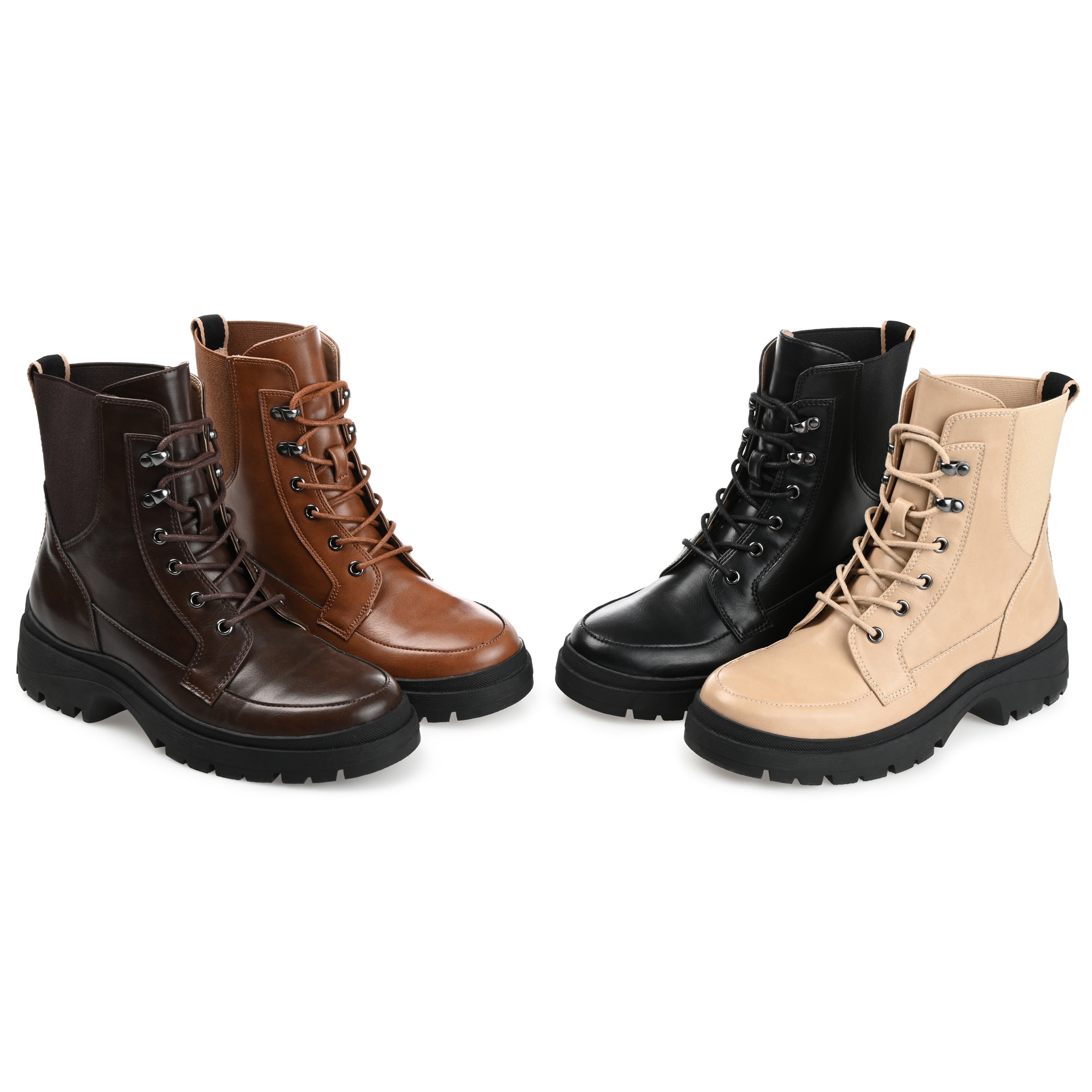 Journee Collection Womens Hallam Round Toe Block Heel Hiker Booties