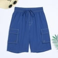 thumbnail image 6 of Mens Shorts Mens Cargo Shorts Summer Shorts Mens Shorts Casual Cargo Shorts Men Fashion Summer Men's Pants Solid Casual Elastic Waist Pockets Shorts, 6 of 6