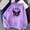 thumbnail image 2 of Kayannuo Pullover Hoodies for Women Butterfly Print Drawstring Ladies Long Sleeve Sweatshirt Fall Women's Fashion Classic Printed Drawstring Hooded Pocket Sweater Sweatshirts, 2 of 5