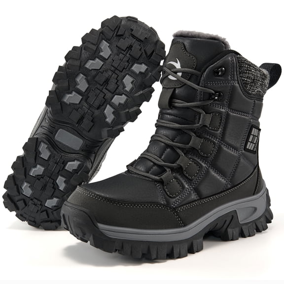 Ecetana Women's Snow Boots Mid Calf Ankle Booties Waterproof Non Slip Outdoor Winter Boots for Women