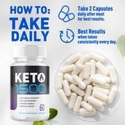 (2 Pack) Keto 1500 - Pills for Weight Loss - Energy Boosting Supplements for Weight Management - Advanced Ketogenic Ketones - 120 Capsules
